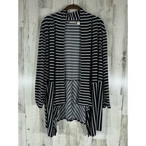 Chico's Black and White Striped Cardigan